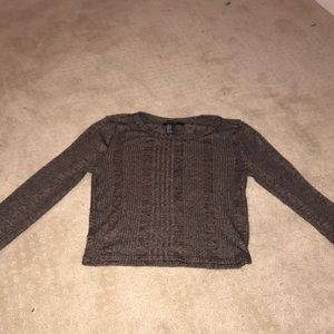 brown think cropped sweater